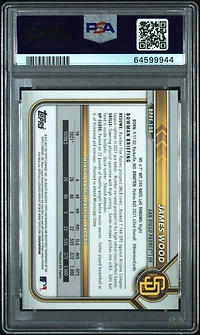2022 Bowman 1st Edition Bppf108 James Wood Sky Blue Foil PSA 10