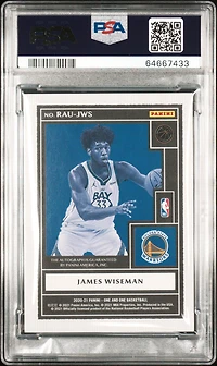 2020 Panini One And One Rookie Autographs Jws James Wiseman Gold PSA 9