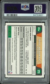 2008 Topps Chrome 172 Bill Russell Orange Refractor PSA 9