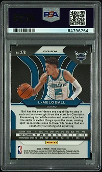 2020 Panini Prizm 278 Lamelo Ball Ruby Wave PSA 9