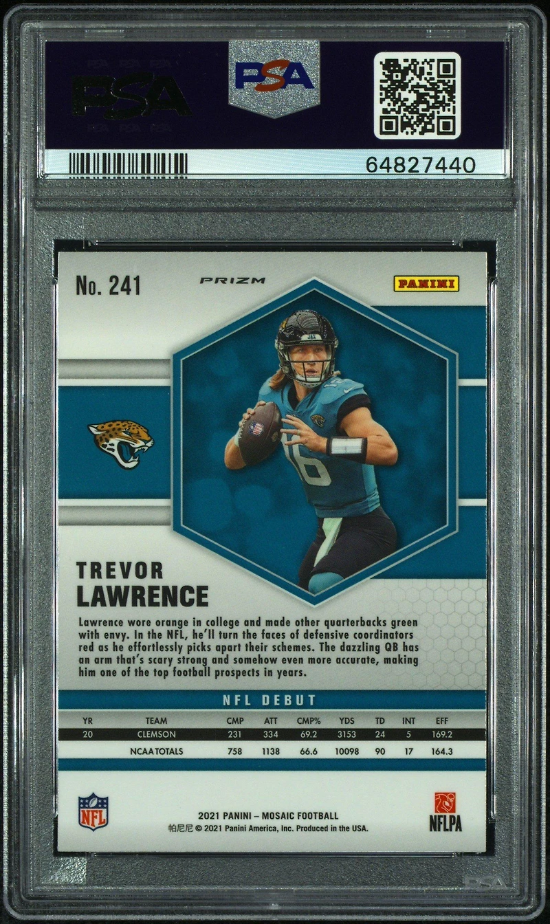 2021 Panini Mosaic 241 Trevor Lawrence Genesis PSA 10