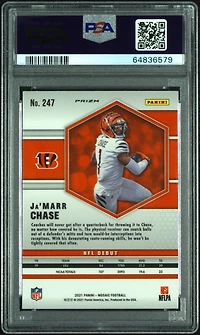 2021 Panini Mosaic 247 Ja’marr Chase Camo Pink PSA
