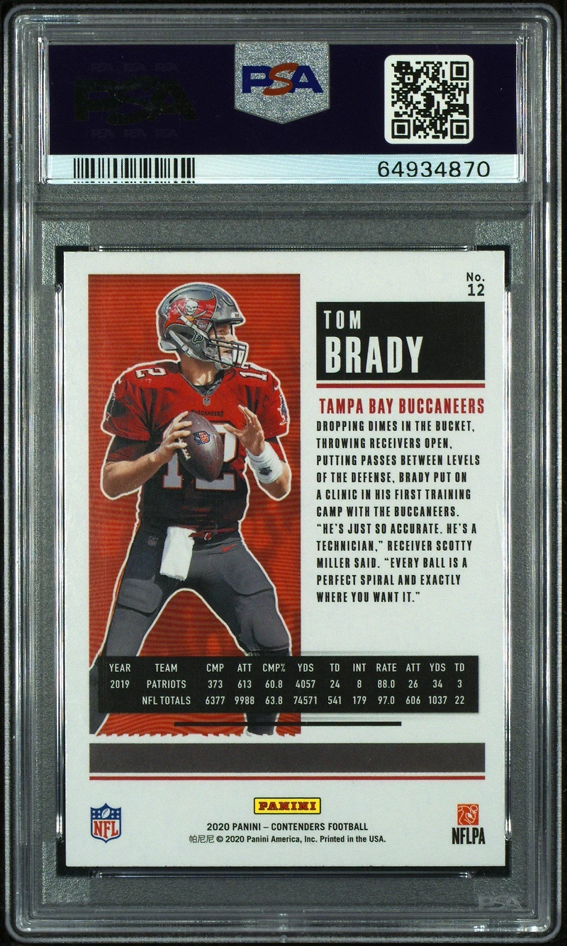 2020 Panini Contenders 12 Tom Brady Stardust PSA 10
