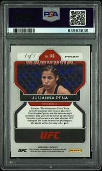 2022 Panini Prizm Ufc 146 Julianna Pena Black Shimmer 1/1 PSA 9