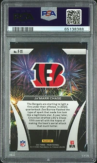 2021 Panini Prizm Fireworks F11 Ja'marr Chase PSA 10