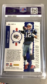 2019 Panini Contenders Winning Ticket Wt-1 Tom Brady PSA 10