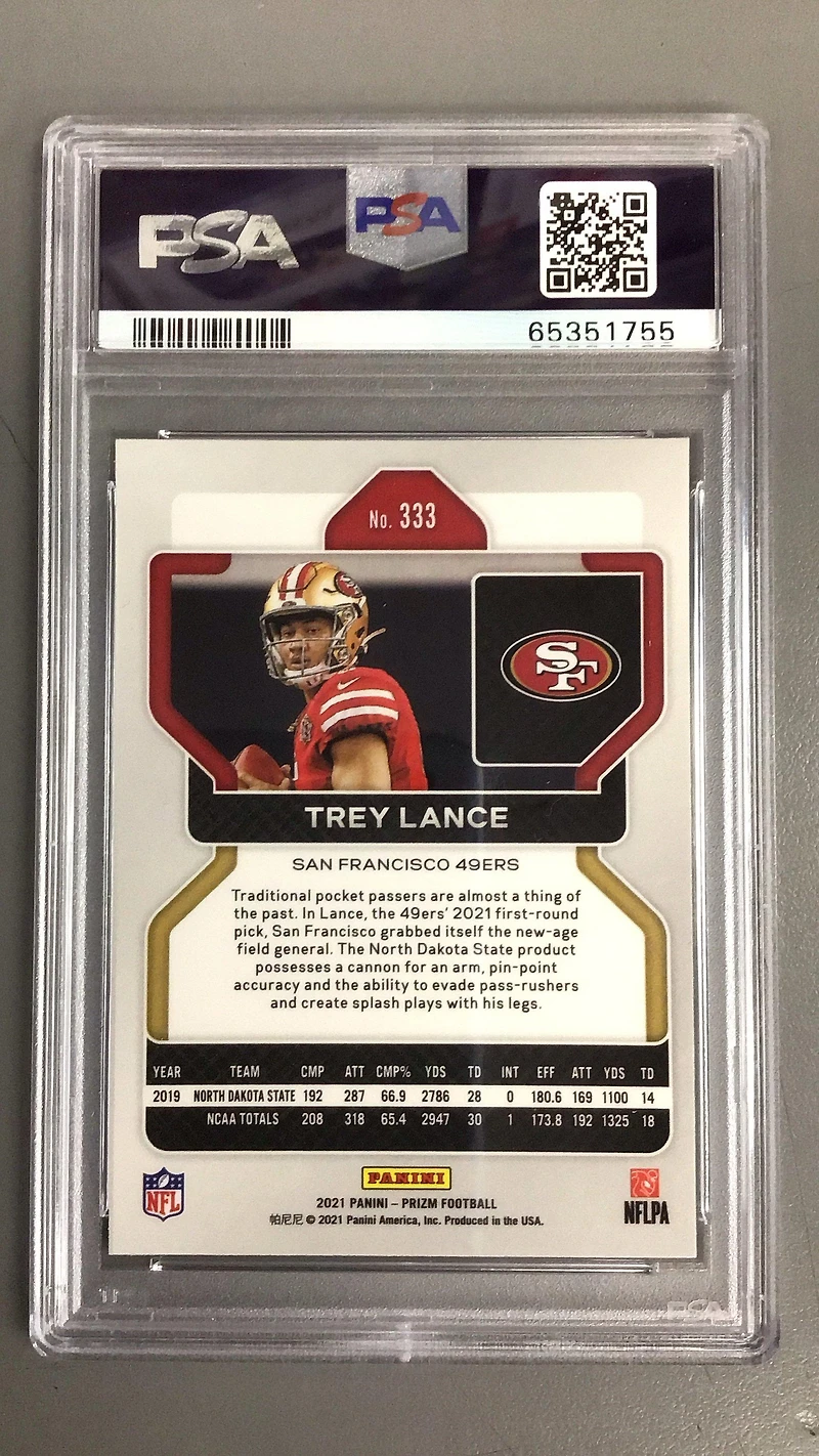 2021 Panini Prizm 333 Trey Lance PSA