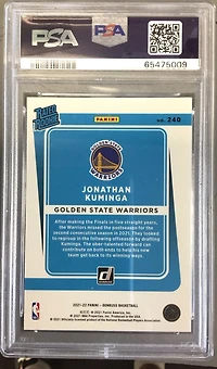2021 Panini Donruss 240 Jonathan Kuminga Yellow Flood PSA 10