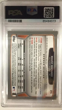 2013 Bowman 215 Manny Machado Silver Ice PSA 10