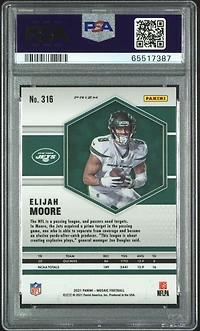 2021 Panini Mosaic 316 Elijah Moore White Sparkle PSA 10
