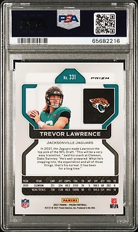 2021 Panini Prizm 331 Trevor Lawrence Lazer Prizm PSA