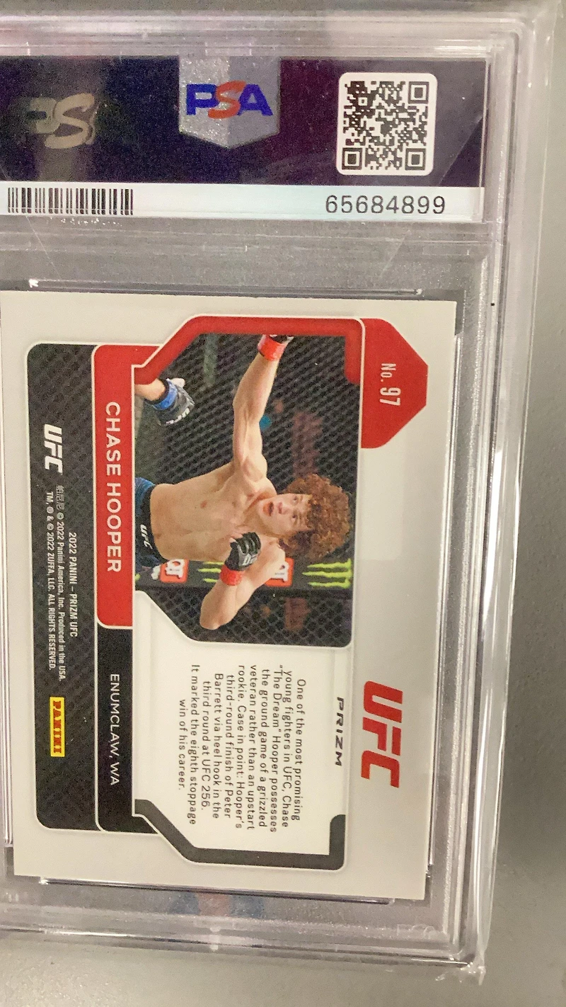 2022 Panini Prizm Ufc 97 Chase Hooper Ruby Wave PSA 10