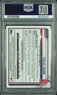 2021 Bowman Chrome Prospect Autographs Cpambl Miguel Bleis PSA 10