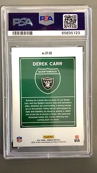 2021 Panini Donruss Downtown Dt26 Derek Carr PSA 10