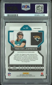 2021 Panini Prizm 331 Trevor Lawrence Red/white/blue Prizm PSA 9