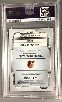 2019 Bowman Sterling Prospect Autographs Gr Grayson Rodriguez Refractor PSA 9
