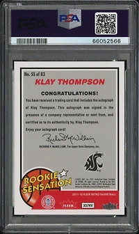 2011 Fleer Retro 55 Klay Thompson Autograph PSA 8