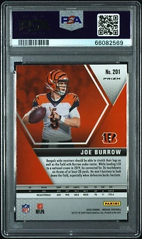 2020 Panini Mosaic 201 Joe Burrow Reactive Gold PSA 10