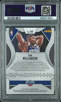 2019 Panini Prizm 248 Zion Williamson PSA 10