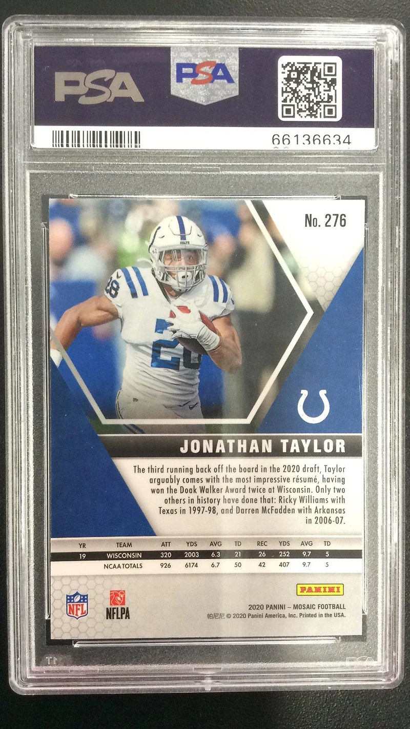 2020 Panini Mosaic 276 Jonathan Taylor PSA 10