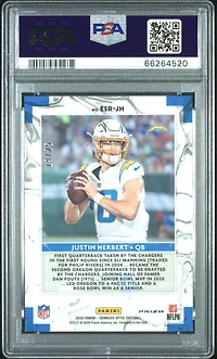 2020 Panini Donruss Optic Elite Series Rookies Jh Justin Herbert Black Pandora PSA 9