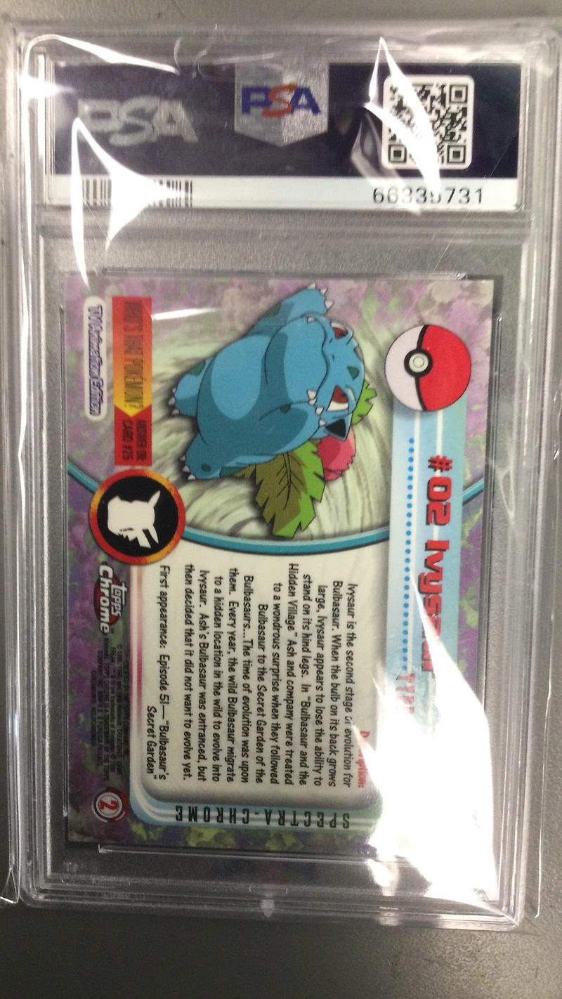 2000 Topps Chrome Pokemon T.v. 2 Ivysaur Spectra PSA 8