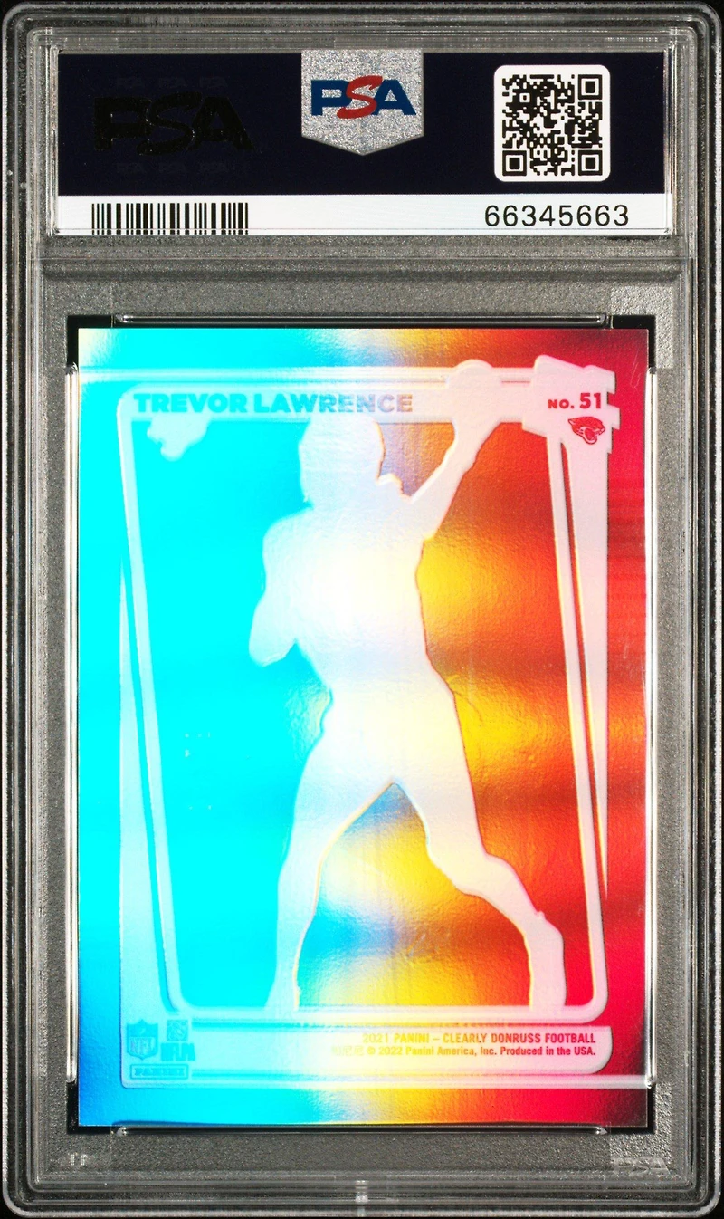 2021 Panini Clearly Donruss 51 Trevor Lawrence PSA 9