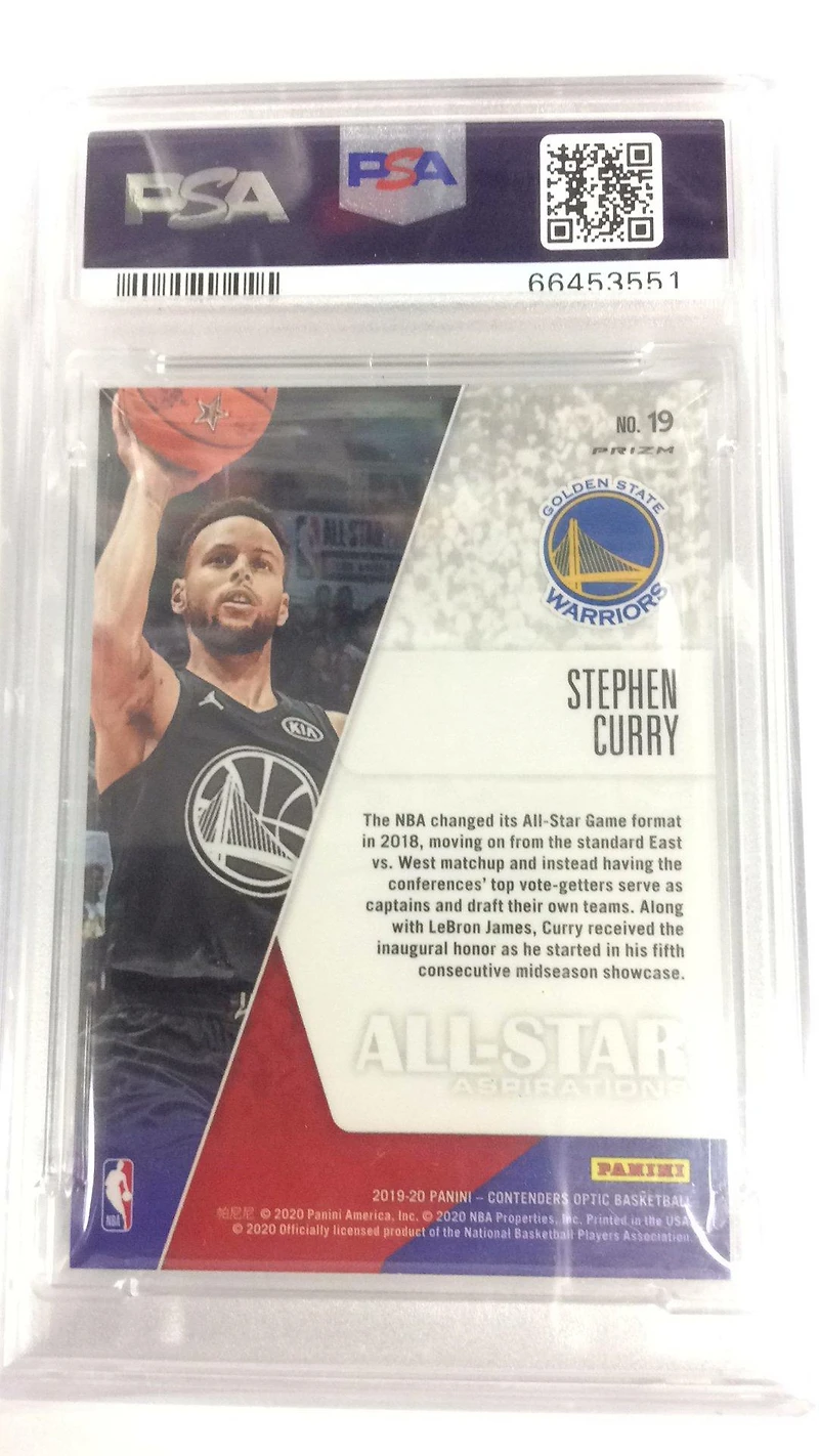 2019 Panini Contenders Optic All-star Aspirations 19 Stephen Curry PSA 10
