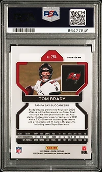 2021 Panini Prizm 294 Tom Brady Lazer Prizm PSA 10