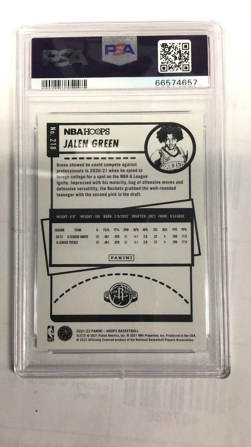 2021 Panini Nba Hoops 218 Jalen Green PSA 10