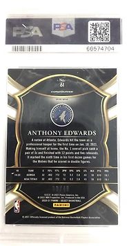 2020 Panini Select 61 Anthony Edwards Blue/white/green Shimmer PSA 9