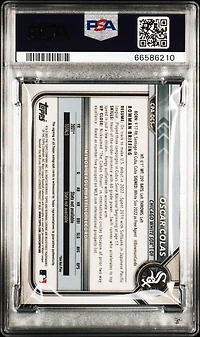 2022 Bowman Chrome Prospect Autographs Cpaocs Oscar Colas Gold Refractor PSA 10