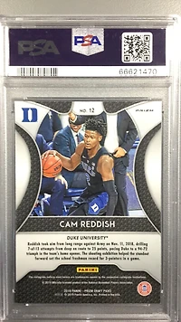 2019 Panini Prizm Draft Picks 12 Cam Reddish Green Prizm PSA 10