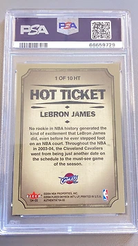 2004 Fleer Authentix Hot Ticket 1 Lebron James Hot Ticket PSA 9