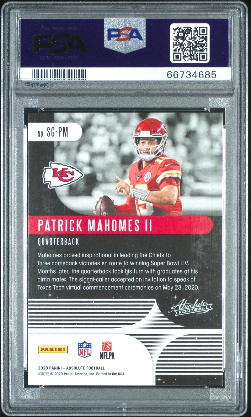 2020 Panini Absolute Star Gazing Sgpm Patrick Mahomes Ii Spectrum Green PSA 9