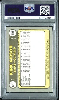 1981 Fleer 481 Kirk Gibson PSA 9