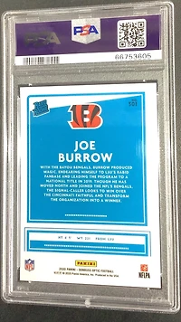2020 Panini Donruss Optic 301 Joe Burrow Variation PSA
