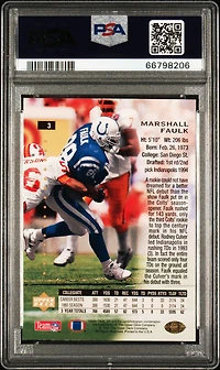 1994 Sp 3 Marshall Faulk Foil PSA 10