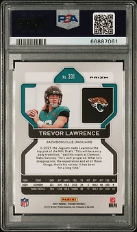 2021 Panini Prizm 331 Trevor Lawrence Green Prizm PSA 9