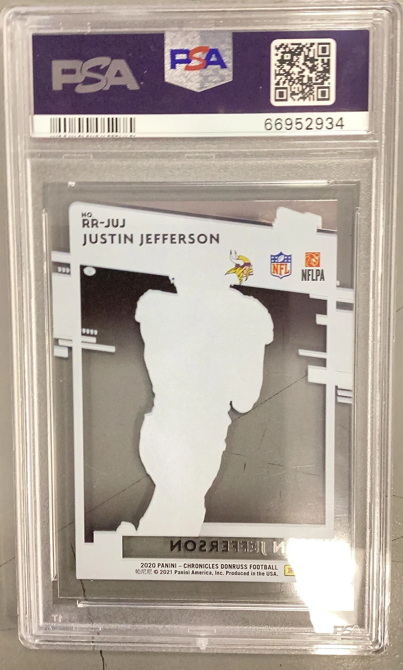 2020 Panini Chronicles Clearly Donruss Rated Rookies Rrjuj Justin Jefferson PSA 9