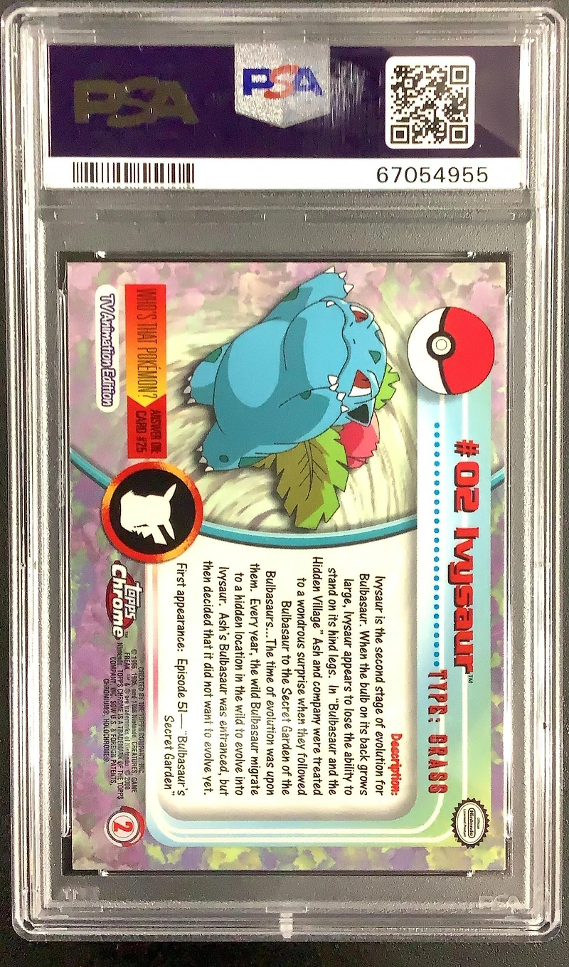 2000 Topps Chrome Pokemon T.v. 2 Ivysaur PSA 9