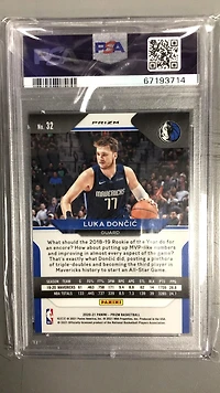 2020 Panini Prizm 32 Luka Doncic Silver Prizm PSA 10
