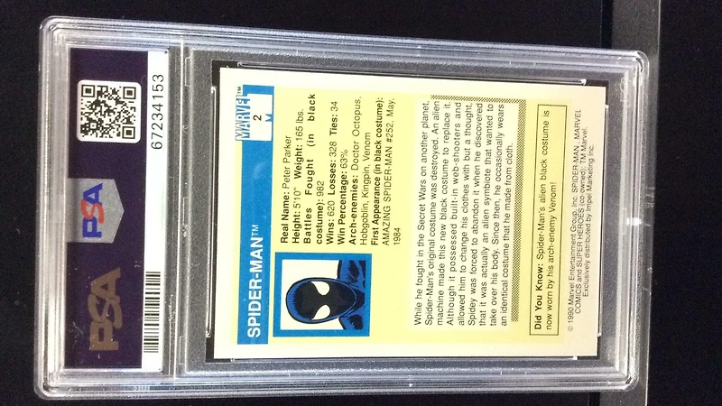 1990 Marvel Universe 2 Spider-man PSA 9
