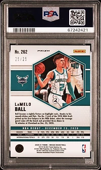 2020 Panini Mosaic 262 Lamelo Ball Orange Fluorescent PSA 10