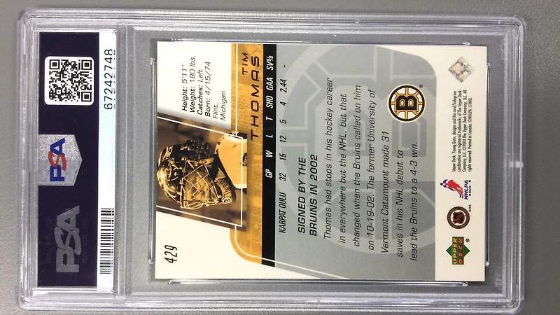 2002 Upper Deck 429 Tim Thomas PSA 10