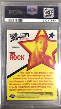 2007 Topps Chrome Wwe Heritage Ii 10 The Rock Refractor PSA 9