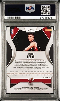 2019 Panini Prizm 259 Tyler Herro Pink Pulsar PSA 10