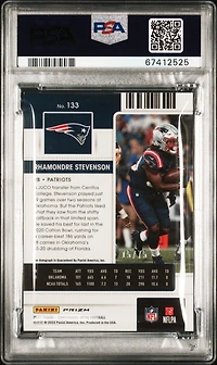 2021 Panini Contenders Optic 133 Rhamondre Stevenson Autograph-teal PSA 9