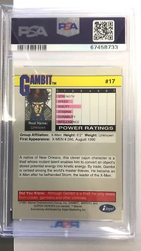 1991 Marvel Universe 17 Gambit PSA 10