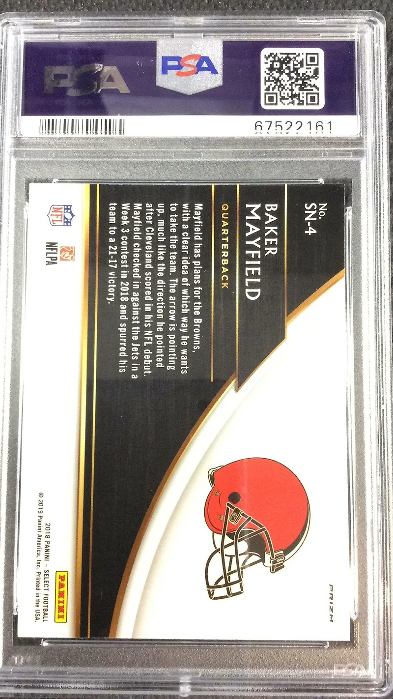 2018 Panini Select Snapshots Sn4 Baker Mayfield Prizm PSA 10